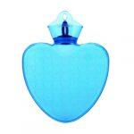 1 Liter LOVE Shape Hot Water Bottle,Blue + RANDOM  Fleece Cover